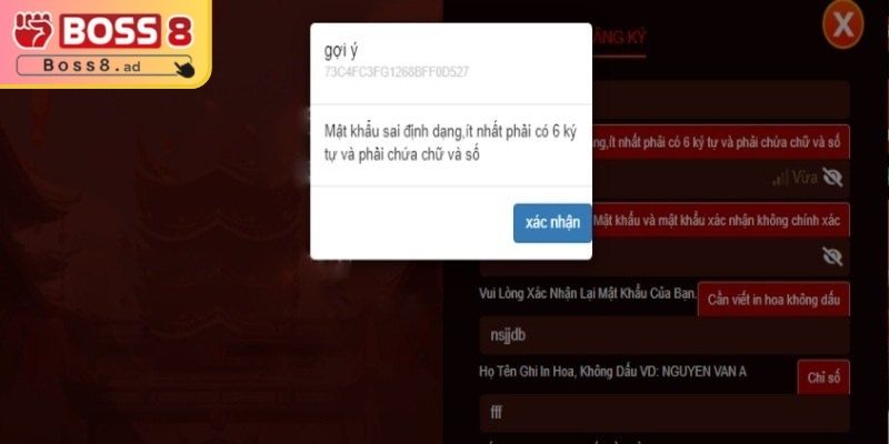 Đăng ký boss8 2 Hoàn tất xác nhận đăng ký để tham gia dịch vụ